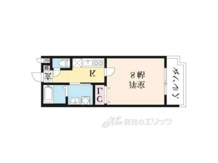 サクシード西大手筋(1K/3階)の間取り写真