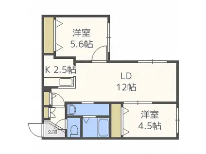 エオルゼ澄川(2LDK/1階)の間取り写真