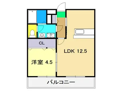グランパレスパゴダ(1LDK/4階)の間取り写真
