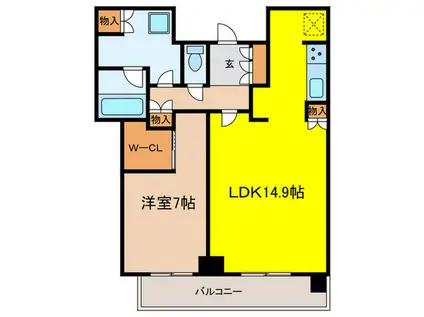 ジオタワー宝塚グランレジス 南棟(1LDK/5階)の間取り写真