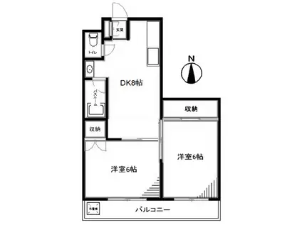 ニュー天沼マンション(2DK/2階)の間取り写真
