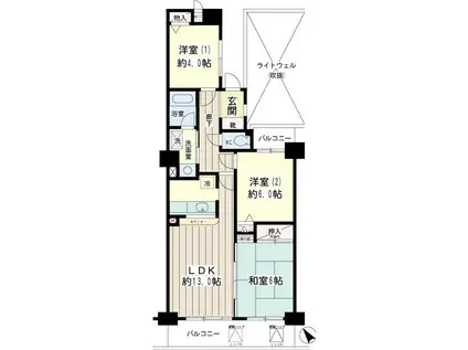 NICライブステイツ戸塚ガーデン(3LDK/2階)の間取り写真