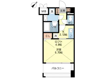 プロシード福岡高宮(1K/10階)の間取り写真