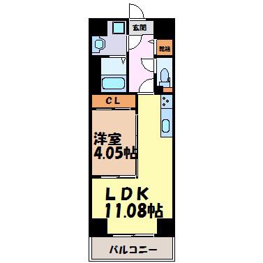 S-FORT古出来FIORE(1LDK/2階)の間取り写真