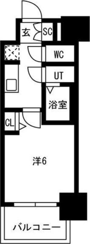 メイクスアート新栄III(1K/8階)の間取り写真