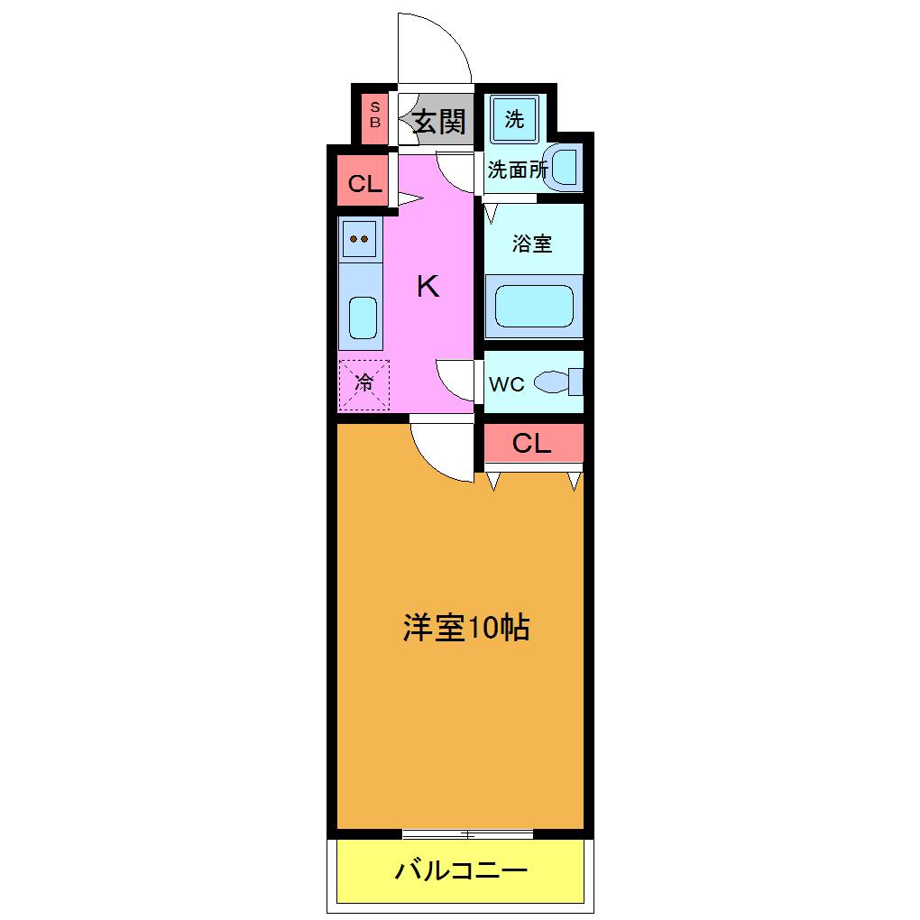 TSKコート(1K/2階)の間取り写真