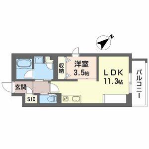 アイエフノヴァ水波町(1LDK/5階)の間取り写真
