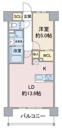 エトワール本郷駅前(1LDK/6階)の間取り写真