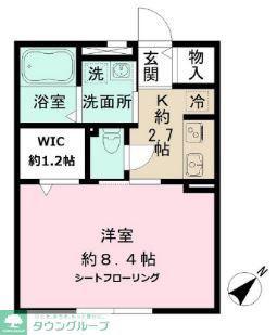 アクセスヴィラ狛江(1K/2階)の間取り写真