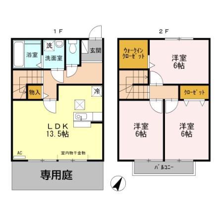 ファミリア今川(3LDK/1階)の間取り写真