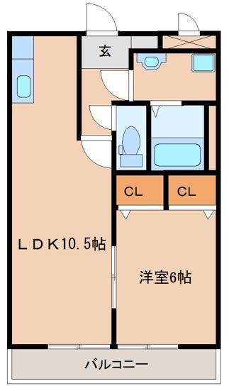 シーベル(1LDK/6階)の間取り写真