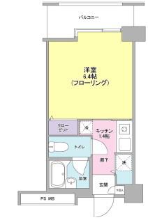 TERRA湘南台(1K/5階)の間取り写真