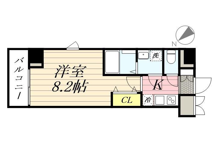 GRANPASEO田端B(1K/4階)の間取り写真
