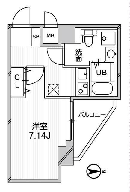 グランパセオ高田馬場(1K/1階)の間取り写真