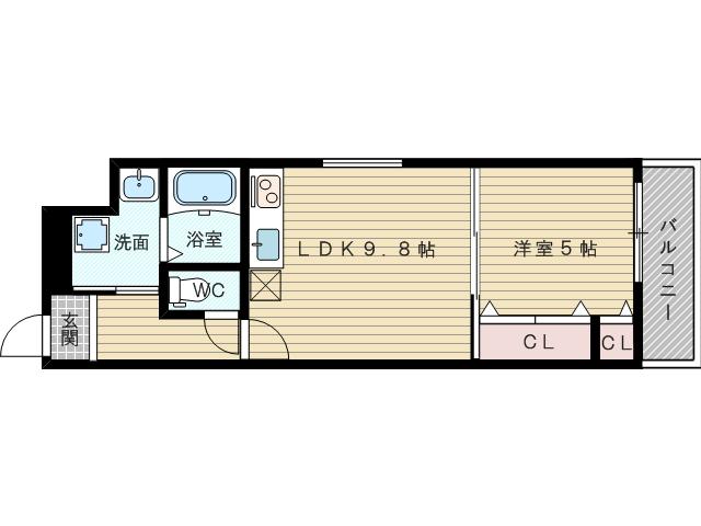 フジパレス淡路Ⅱ番館(1LDK/1階)の間取り写真