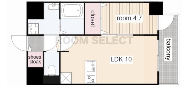 プレサンス広小路通今池(1LDK/3階)の間取り写真