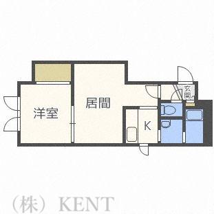 ブランノワールドゥカトル(1LDK/3階)の間取り写真