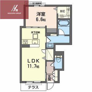 クローリス(1LDK/1階)の間取り写真