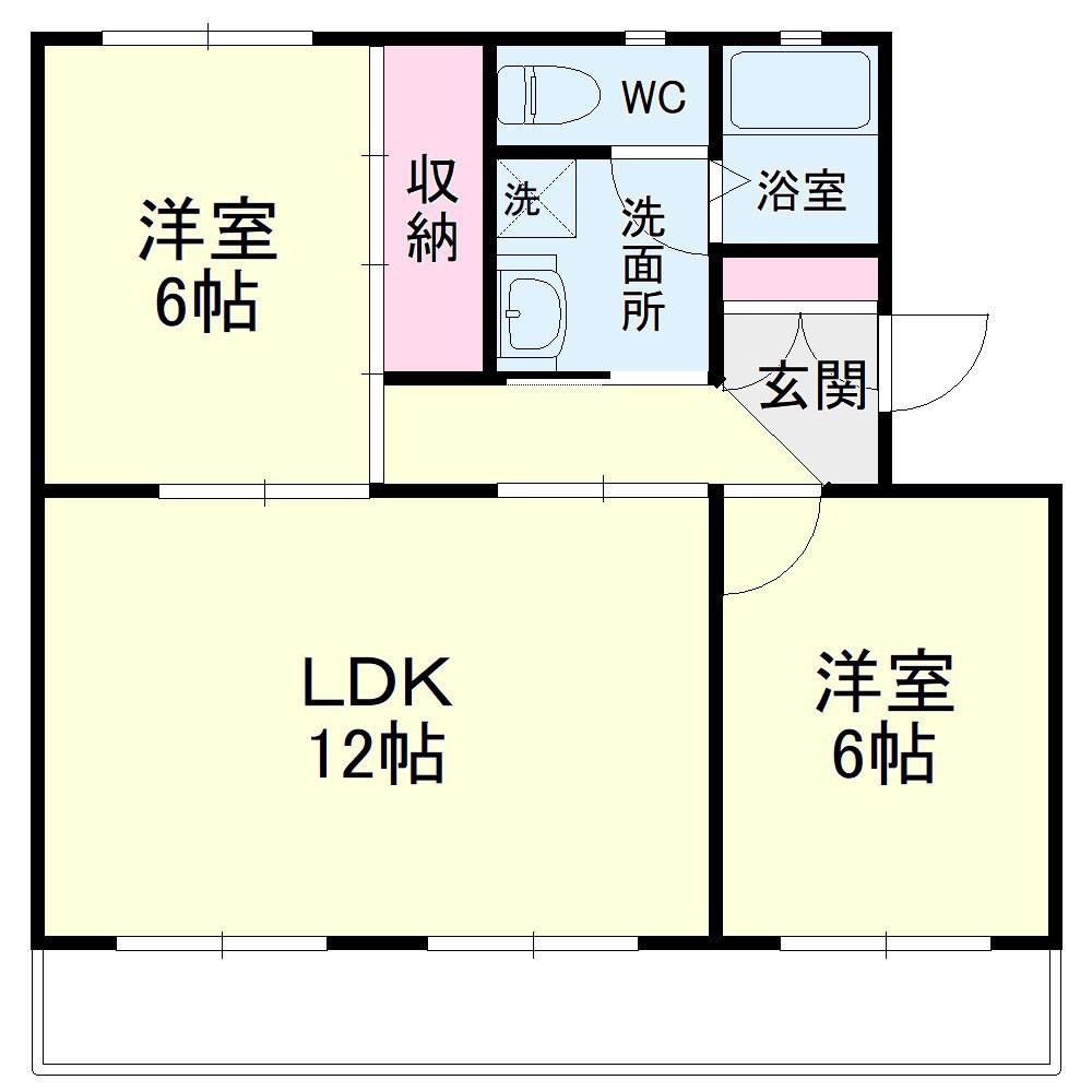 サンシティC(2LDK/2階)の間取り写真