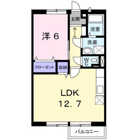 メゾン・ロイヤルB(1LDK/2階)の間取り写真