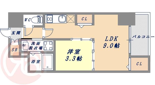 セレニテ本町グランデ(1LDK/5階)の間取り写真