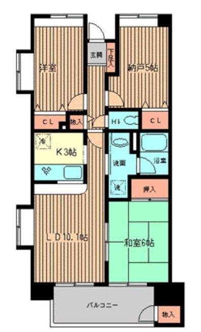 サンハイク7東小金井(2SLDK/3階)の間取り写真