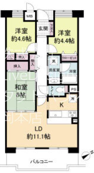 NTPRレジデンス甲子園四番町(3LDK/2階)の間取り写真
