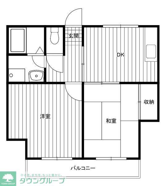 リステルマンション鴻巣(2DK/1階)の間取り写真