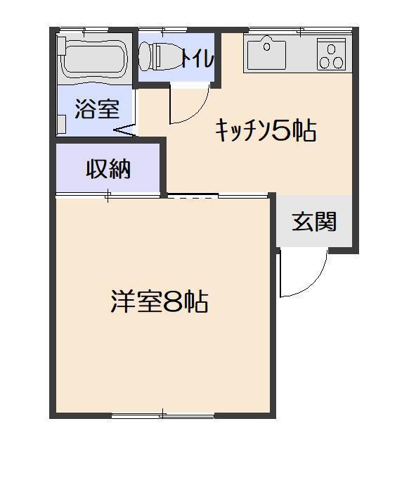 グリーンパークA(1K/1階)の間取り写真