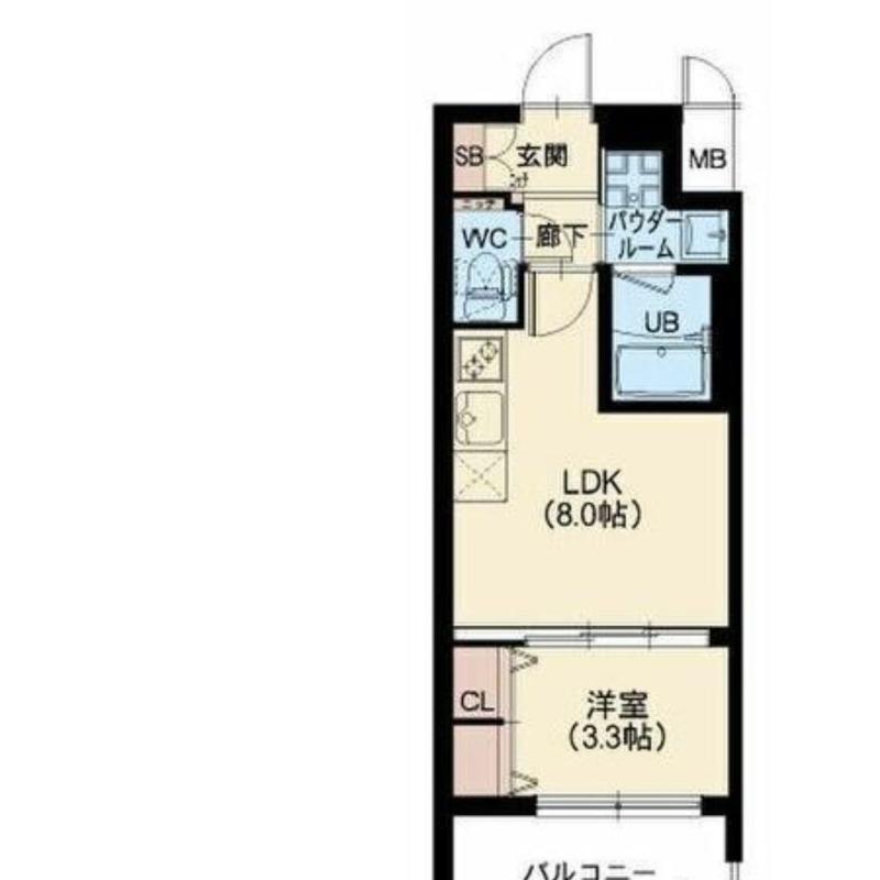 スプランディッド中之島DUE(1LDK/2階)の間取り写真