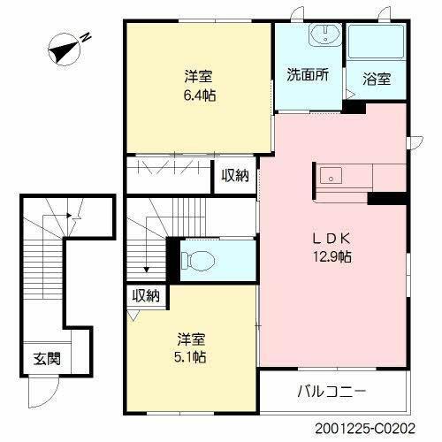 ベニコー(2LDK/2階)の間取り写真