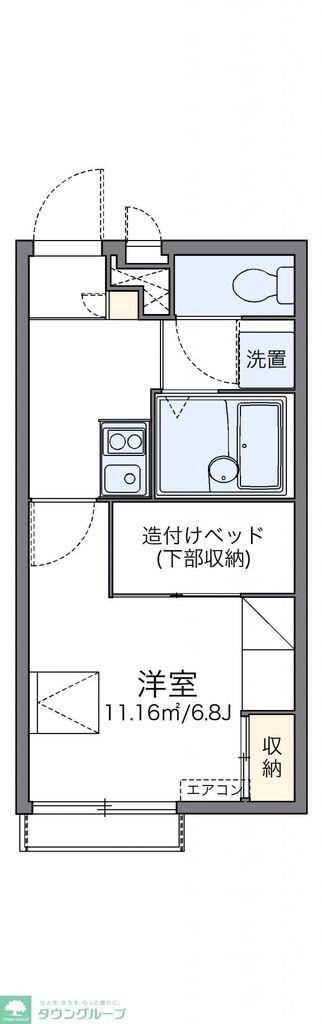 レオパレス坂之台ビレッジ(1K/2階)の間取り写真
