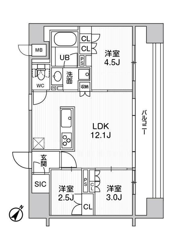 NIDO SUGAMO(3LDK/12階)の間取り写真