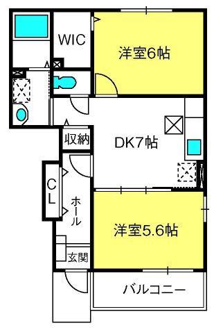 レガーロ栄(2DK/1階)の間取り写真