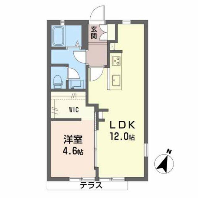 メルベイユパル(1LDK/1階)の間取り写真