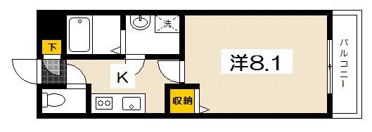PLEIN SOLEIL I(1K/1階)の間取り写真