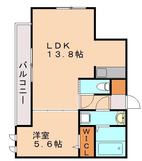 D-ROOM香椎駅東(1LDK/2階)の間取り写真
