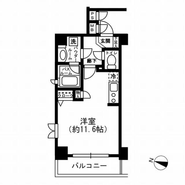レジディア神田東(ワンルーム/5階)の間取り写真
