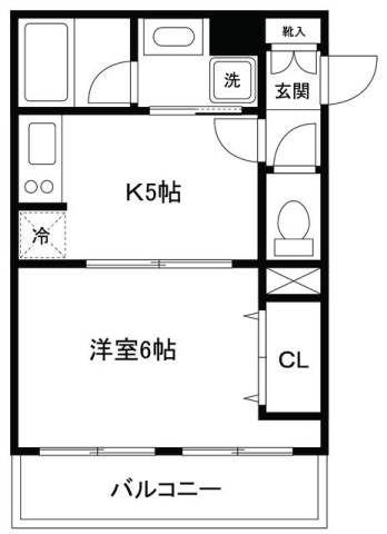 ワコーレ千住マンションA棟(1K/2階)の間取り写真