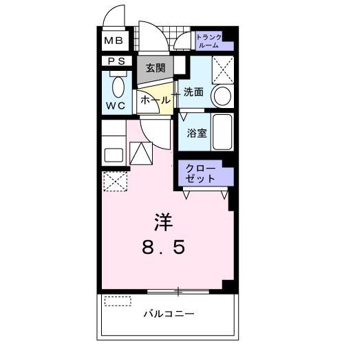 ジュネス大高(1K/3階)の間取り写真