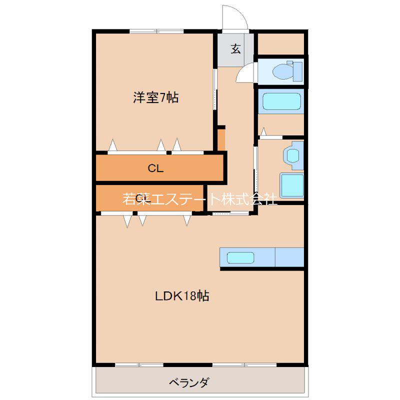 サンヒルズ花畑(1LDK/2階)の間取り写真