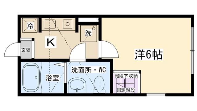 カーサ古淵(1K/1階)の間取り写真