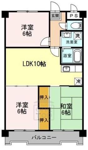 メゾン東豊中(3LDK/2階)の間取り写真