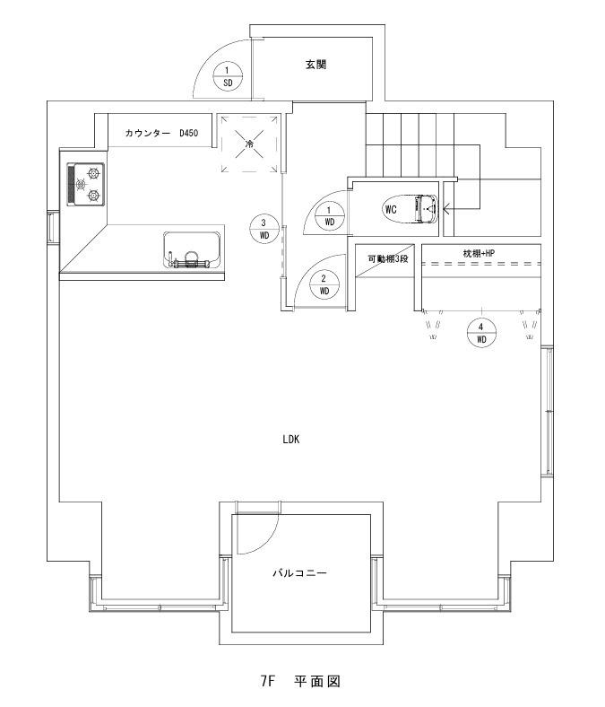 LEVANTE SAKAE イースト(4LDK/7階)の間取り写真
