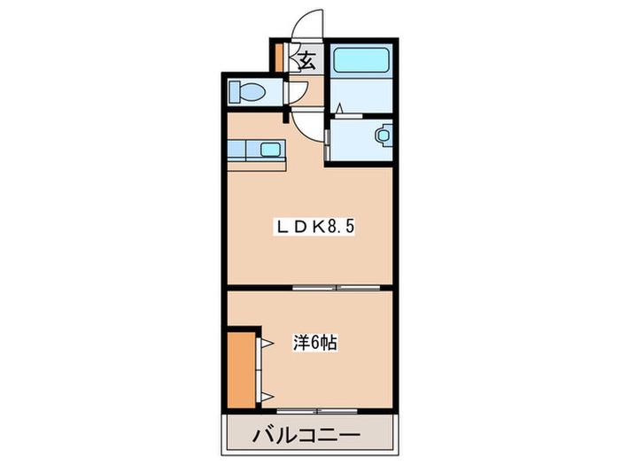 サザンクロス313(1LDK/5階)の間取り写真
