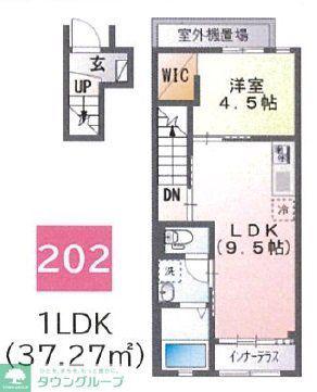 THE BASE 神明(1LDK/2階)の間取り写真