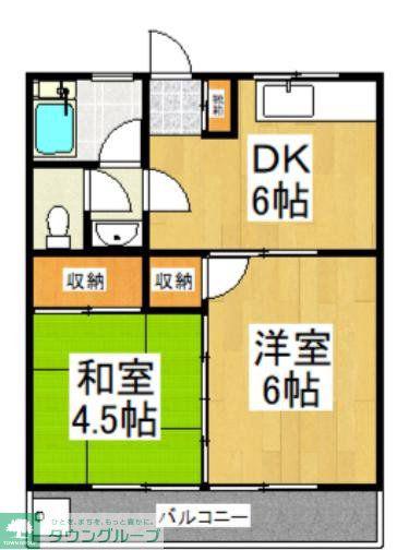 ハイツ・久保倉(2DK/2階)の間取り写真