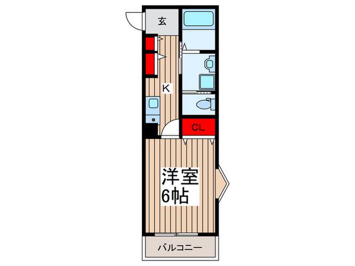 MELLAS志木(1K/3階)の間取り写真