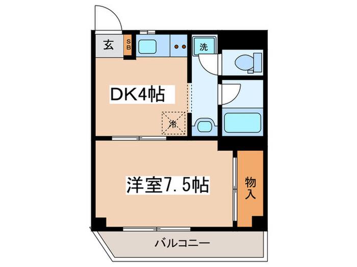 ドリームハイツ1(1DK/5階)の間取り写真