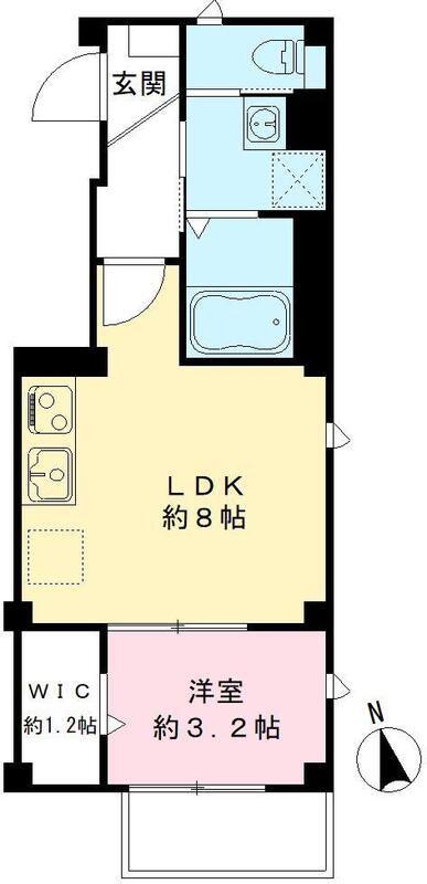 ルポゼ芝富士(1LDK/2階)の間取り写真